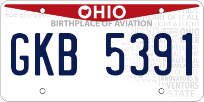 OH license plate GKB5391
