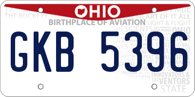 OH license plate GKB5396