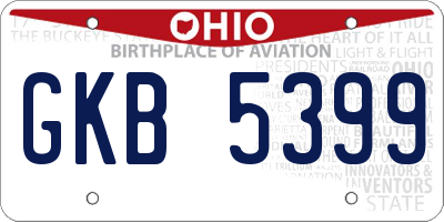 OH license plate GKB5399