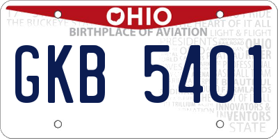 OH license plate GKB5401