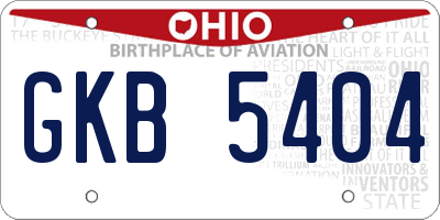 OH license plate GKB5404