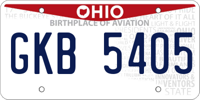 OH license plate GKB5405