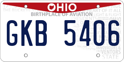 OH license plate GKB5406