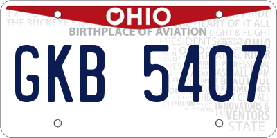 OH license plate GKB5407
