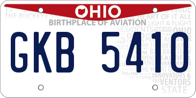 OH license plate GKB5410