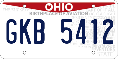 OH license plate GKB5412