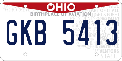 OH license plate GKB5413