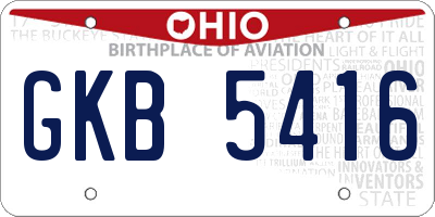 OH license plate GKB5416