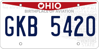 OH license plate GKB5420