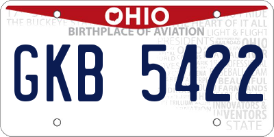 OH license plate GKB5422