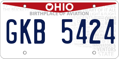 OH license plate GKB5424