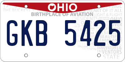 OH license plate GKB5425