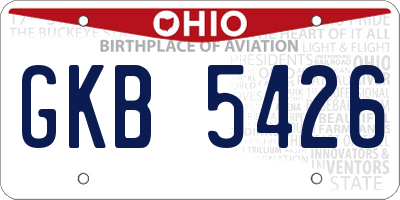 OH license plate GKB5426