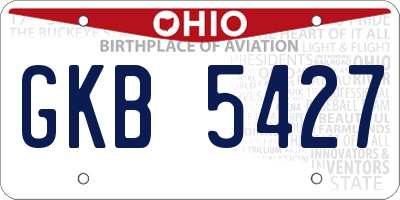 OH license plate GKB5427