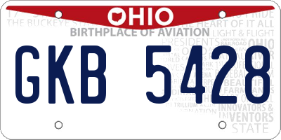 OH license plate GKB5428