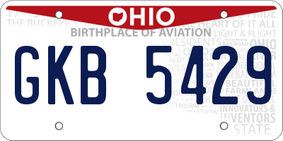 OH license plate GKB5429