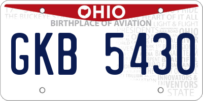 OH license plate GKB5430