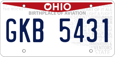 OH license plate GKB5431