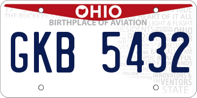 OH license plate GKB5432
