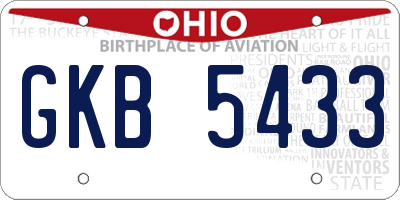 OH license plate GKB5433