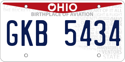 OH license plate GKB5434