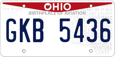 OH license plate GKB5436