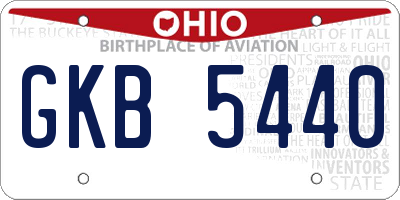 OH license plate GKB5440