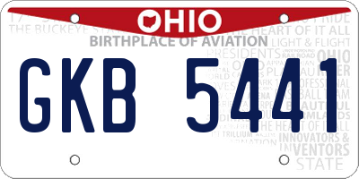 OH license plate GKB5441