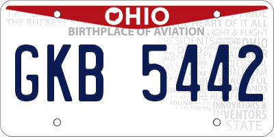 OH license plate GKB5442