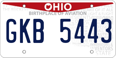 OH license plate GKB5443