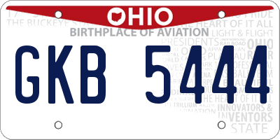 OH license plate GKB5444