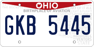 OH license plate GKB5445
