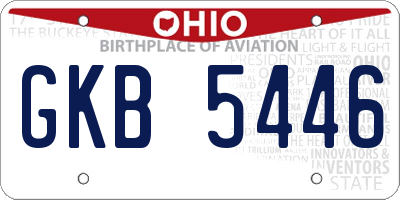 OH license plate GKB5446