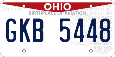 OH license plate GKB5448