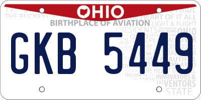 OH license plate GKB5449