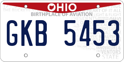 OH license plate GKB5453