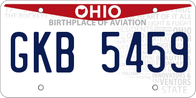 OH license plate GKB5459