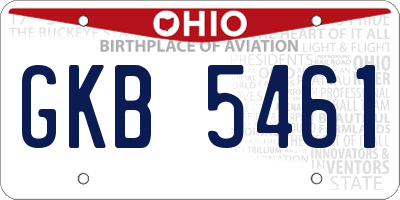 OH license plate GKB5461