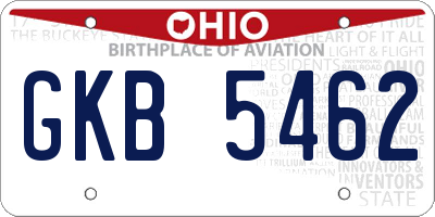 OH license plate GKB5462