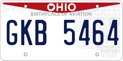 OH license plate GKB5464