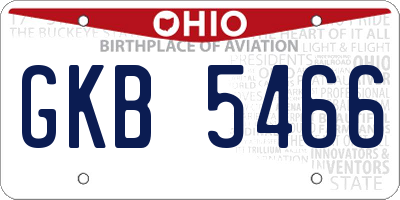 OH license plate GKB5466