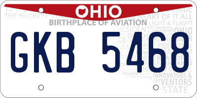 OH license plate GKB5468