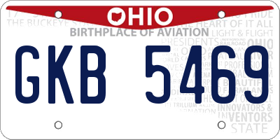 OH license plate GKB5469