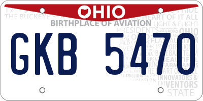 OH license plate GKB5470