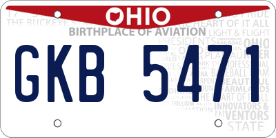OH license plate GKB5471
