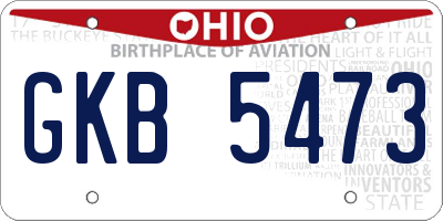 OH license plate GKB5473