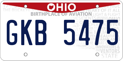 OH license plate GKB5475