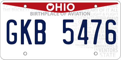 OH license plate GKB5476