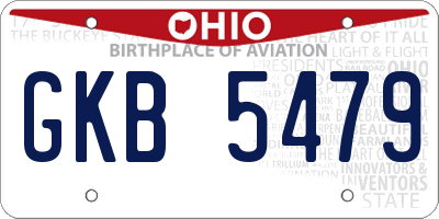 OH license plate GKB5479
