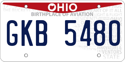 OH license plate GKB5480